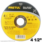 Disco De Corte Ultrafino Para Metal 4 1/2 Pulgadas Pretul