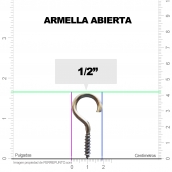 Armella Abierta 1/2 Cromada