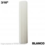 Ramplug de Plastico Liso 3/16 BLANCO
