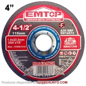 Disco de Corte Ultrafino para Metal 4 1/2 Pulgadas EMTOP